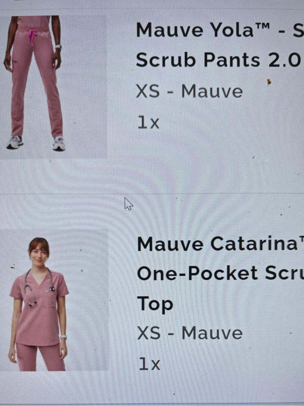 FIGS Mauve Yola- Skinny Pants XS 2.0  and Mauve Catarina One Pocket Scrub Top XS